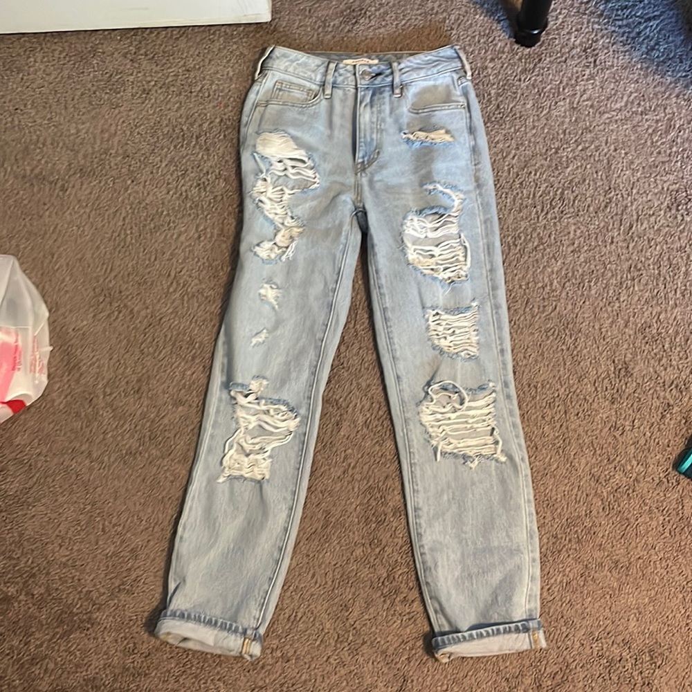Blue ripped jeans